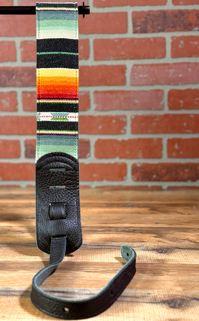 Franklin Strap Saddle Blanket Guitar Strap | Black with Traditional Pattern - 3"