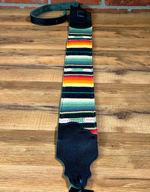 Franklin Strap Saddle Blanket Guitar Strap | Black with Traditional Pattern - 3"