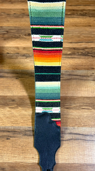 Franklin Strap Saddle Blanket Guitar Strap | Black with Traditional Pattern - 3"