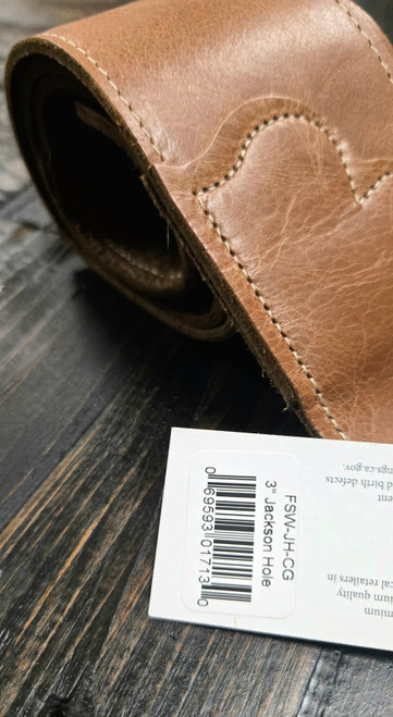 Franklin 3" Jackson Hole Distressed Aged Soft Leather Guitar Strap Cognac Brown