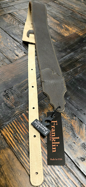 Franklin Guitar Strap - 3" Chocolate Glove Leather/Gold Stitching