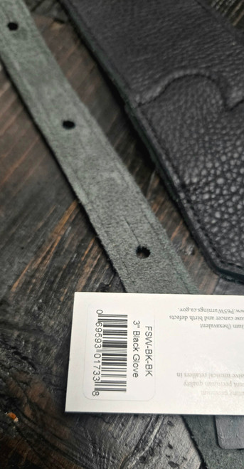 Franklin Strap 3" Original Black Leather Guitar Strap