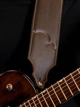 Franklin Straps 2.5" Padded Glove Leather Guitar Strap - Chocolate/Natural