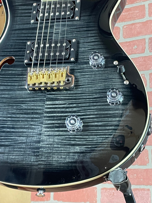 PRS SE Custom 24 Semi-hollow Piezo Electric Guitar - Charcoal Burst