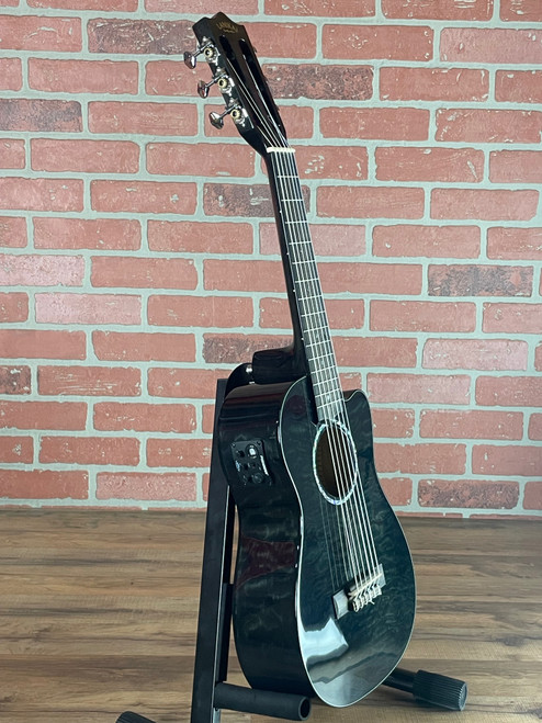 Lanikai Quilted Maple Black Stain Guitelele Acoustic-electric Ukulele