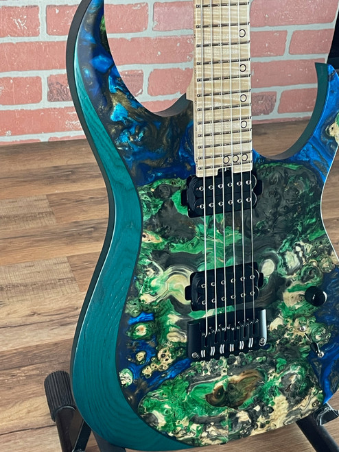 Schecter USA Custom Shop Sunset Extreme 6 Electric Guitar - Multi-Colored Stabilized Top Satin - Flame Maple Fretboard