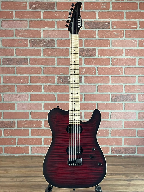 Schecter USA Custom Shop PT Custom HH Electric Guitar - Transparent Burgundy Burst