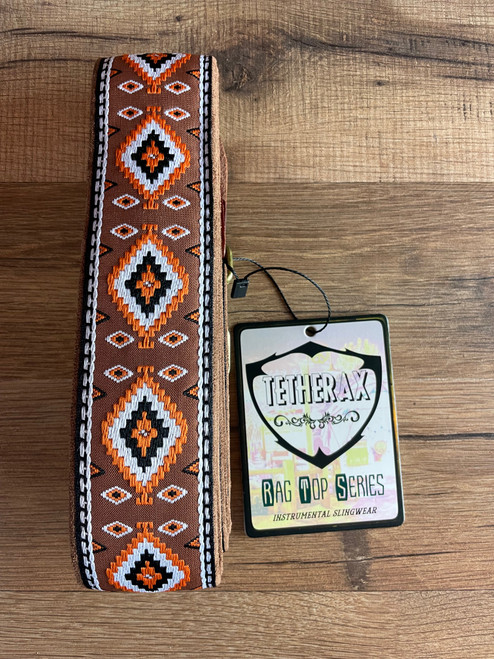Tetherax RTF Fancy Rag Top Series - Classic Jacque Vintage Weave Leather End Strap - Orange/Brown