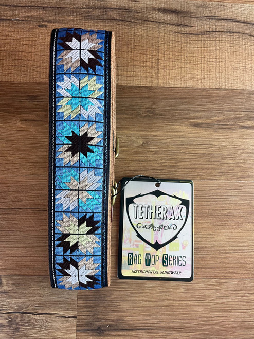 Tetherax RTF Fancy Rag Top Series - Classic Jacque Vintage Weave Leather End Strap - Stars/Blue