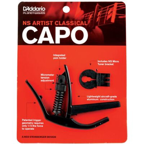 D'Addario Artist Classical Capo - Black