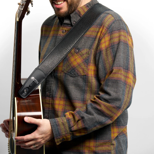 Martin Buffalo Leather Lock-it Guitar Strap - Black