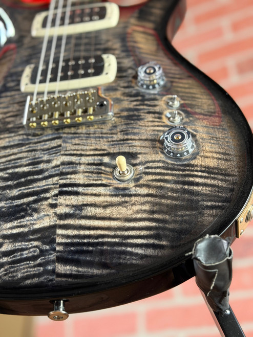 PRS Custom 24-08 Flame Maple Select Top Electric Guitar - Charcoal Wraparound Smokeburst