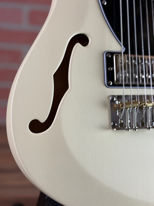 PRS S2 Vela Semi-hollowbody Satin Electric Guitar - Antique White (Satin Nitro)