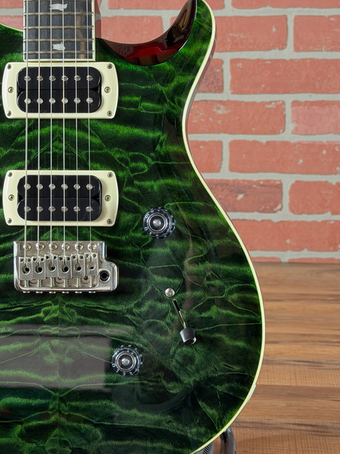 PRS SE Custom 24 Quilt Electric Guitar - Teal Black (Black Back)