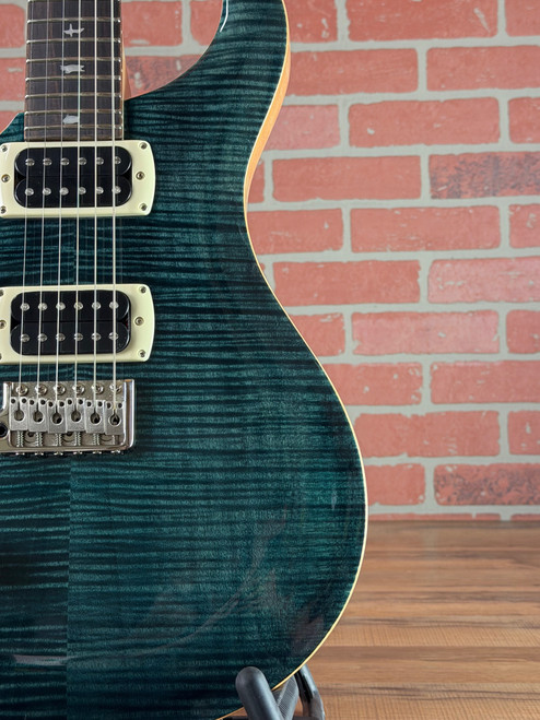 PRS SE Custom 24 Left-Handed Electric Guitar - Slate Blue (Natural Back)