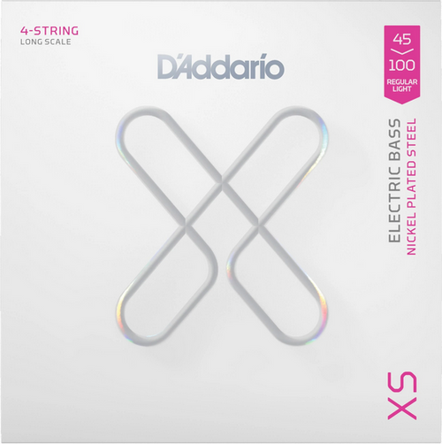 D'Addario XS Nickel Long Scale 4-String Electric Bass Guitar Strings - .045-.100 - Regular Light