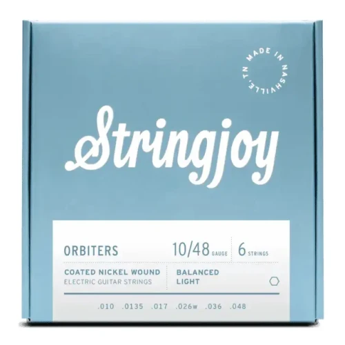Stringjoy Orbiters Coated Nickel Wound Electric Guitar Strings | Balanced Light | .010-.048