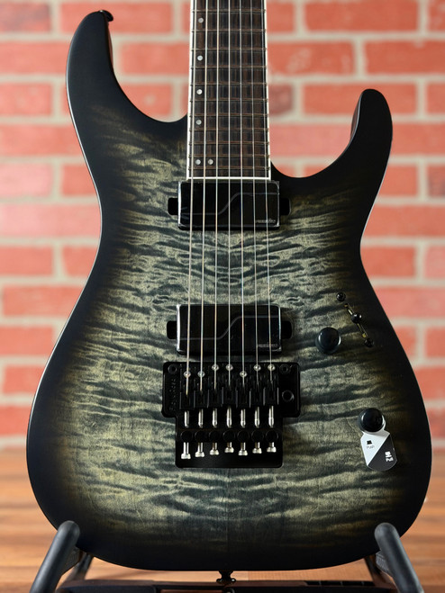 ESP LTD M-1007 Baritone 7-String Electric Guitar - Charcoal Burst Satin