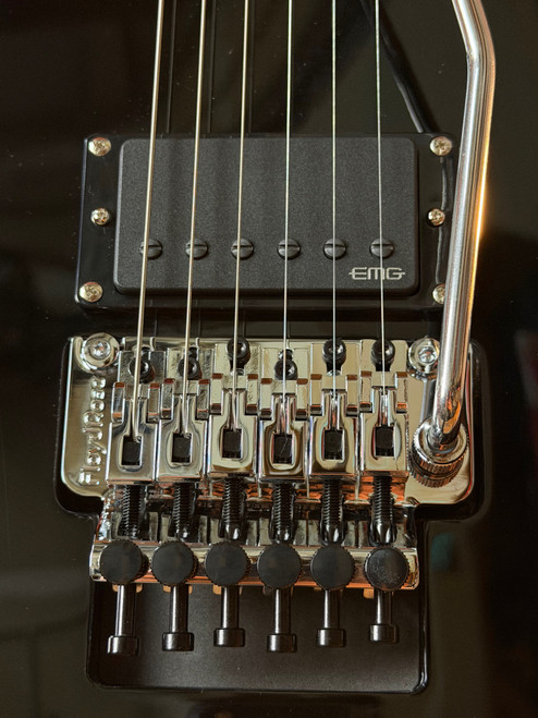 ESP LTD Alexi Laiho Sawtooth SE 20th Anniversary Electric Guitar - Black with White Pinstripes