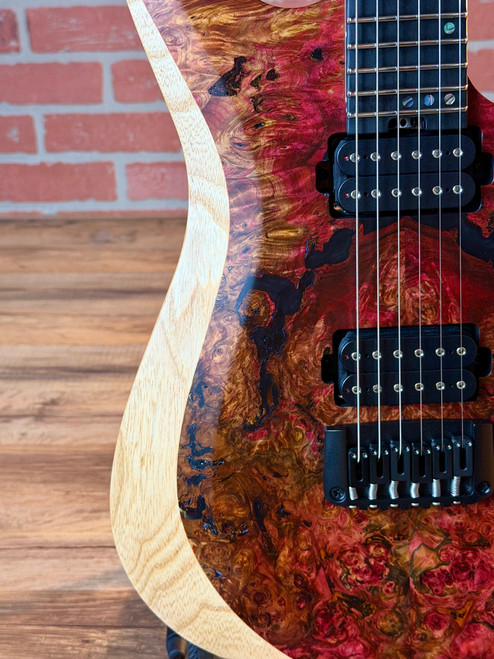 Schecter USA Custom Shop Sunset Extreme Electric Guitar - Natural Satin Stabilized Burl Top