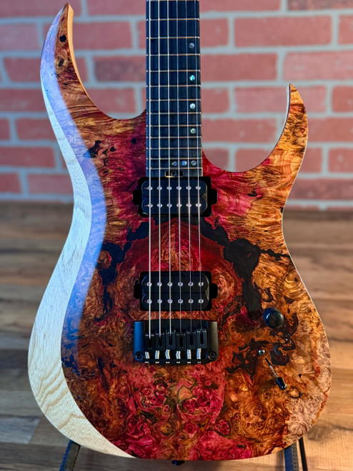 Schecter USA Custom Shop Sunset Extreme Electric Guitar - Natural Satin Stabilized Burl Top