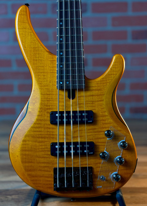Yamaha TRBX605FM 5-String Electric Bass Guitar - Matte Amber