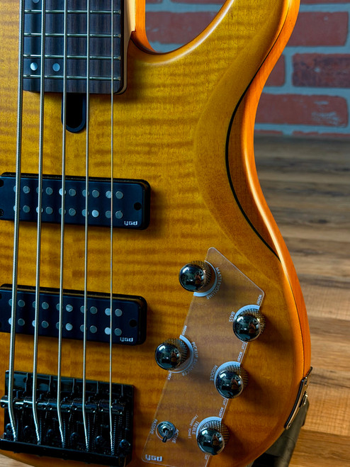Yamaha TRBX605FM 5-String Electric Bass Guitar - Matte Amber