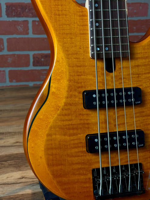 Yamaha TRBX605FM 5-String Electric Bass Guitar - Matte Amber