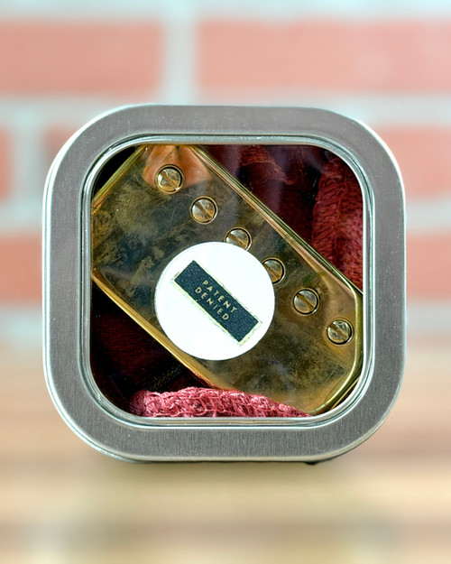 Pin-Up Custom Guitars Gold "Patent Denied" Custom Humbucker Set - Rough Case Alnico V - Aged Gold