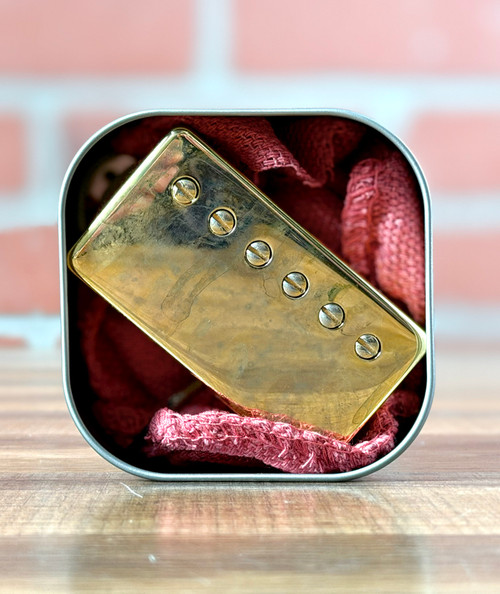 Pin-Up Custom Guitars Gold "Patent Denied" Custom Humbucker Set - Rough Case Alnico V - Aged Gold