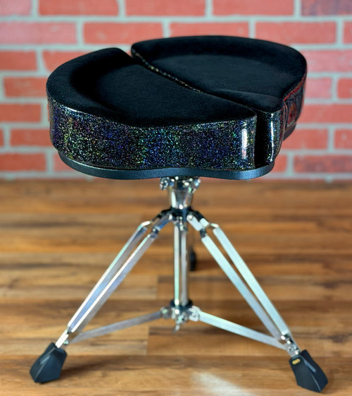 Ahead Spinal-G Saddle Drum Throne with 3-Leg Base - Black Sparkle