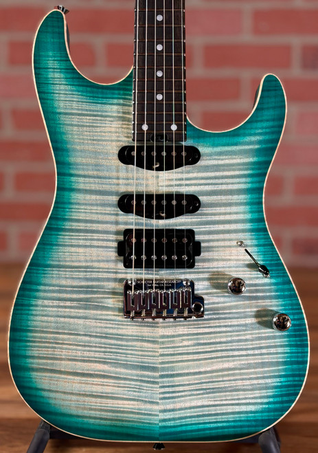 Schecter USA Custom Shop Sunset Custom II 24 Electric Guitar - Aruba Teal