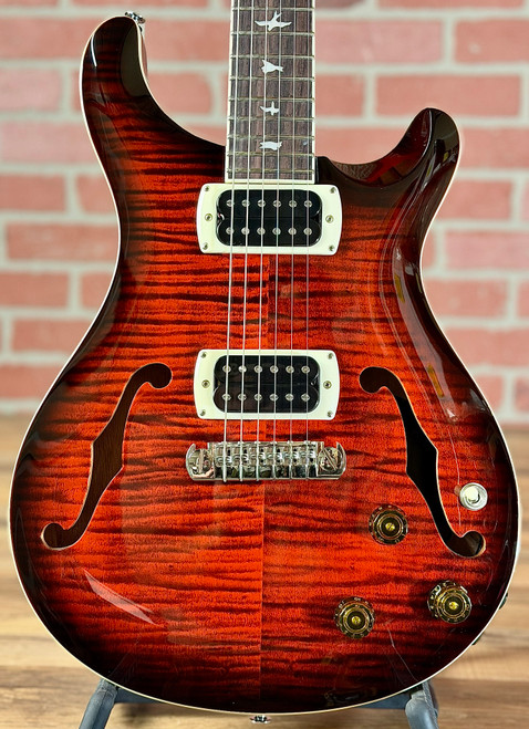 PRS SE Hollowbody I Piezo Double Cut Electric Guitar - Orange Tiger Smokeburst