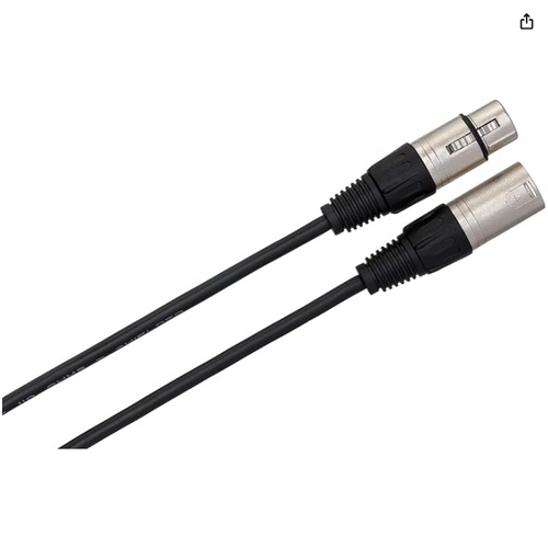 Hosa Tech DATA DMX512 Cable | 5-pin 2-conductor XLR5M to XLR5F | DMX-505, 5 ft. (3-pack)