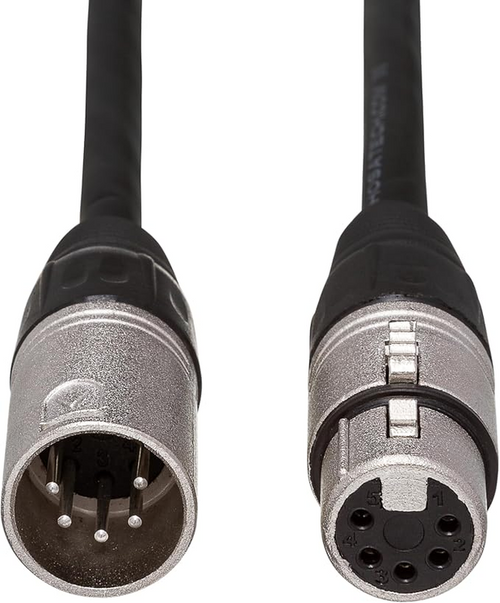 Hosa Tech DATA DMX512 Cable | 5-pin 2-conductor XLR5M to XLR5F | DMX-505, 5 ft. (3-pack)