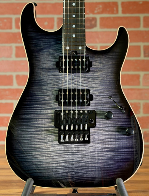 Schecter USA Custom Shop Sunset Custom II 24 FR Electric Guitar - Trans Black Burst (with Floyd Rose)