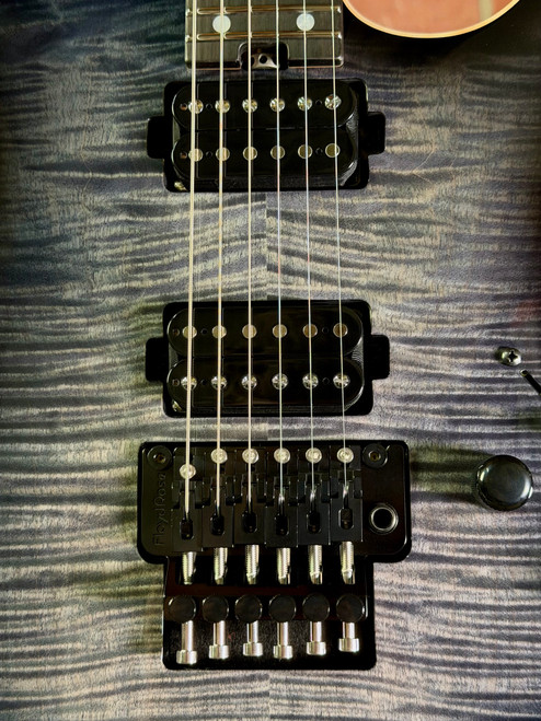 Schecter USA Custom Shop Sunset Custom II 24 FR Electric Guitar - Trans Black Burst (with Floyd Rose)