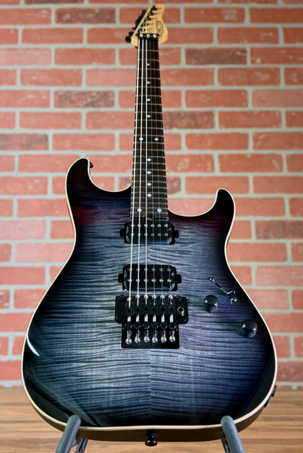 Schecter USA Custom Shop Sunset Custom II 24 FR Electric Guitar - Trans Black Burst (with Floyd Rose)