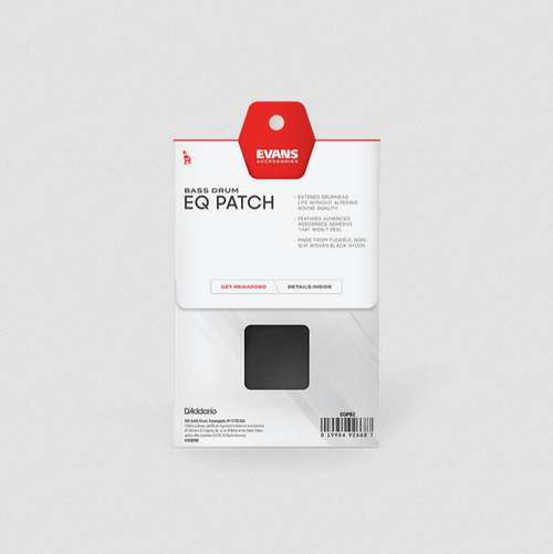 Evans EQ Patch Black Nylon Double Kick Patch - 4 Patch Pack