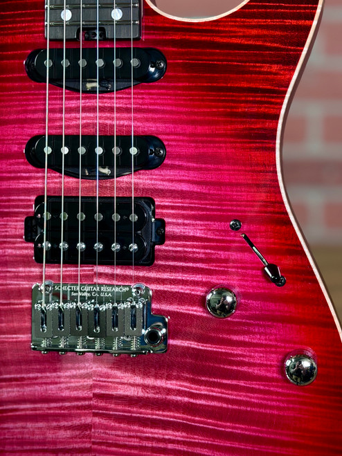 Schecter USA Custom Shop Sunset Custom II 24 Electric Guitar - Watermelon (with Gotoh 510 Tremelo)