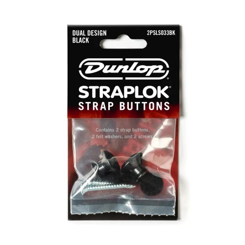 Dunlop StrapLok Dual Design Strap Button Set - Black (2-sets)