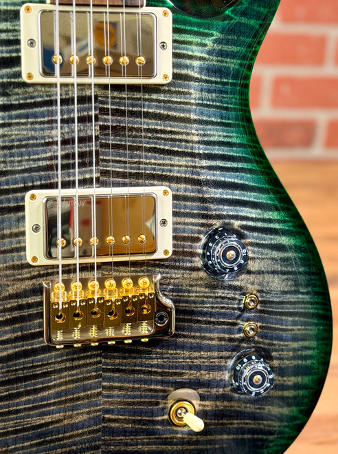 PRS McCarty Wood Library 10-Top Electric Guitar - Custom Charcoal with Emerald Burst & Stained Neck