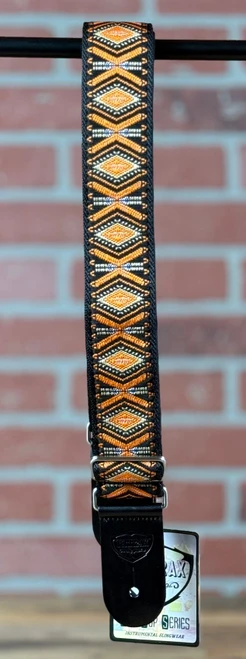 Tetherax Neoback RagTop Vintage Jacque Weave Leather-End Strap -  Orange, Black, White