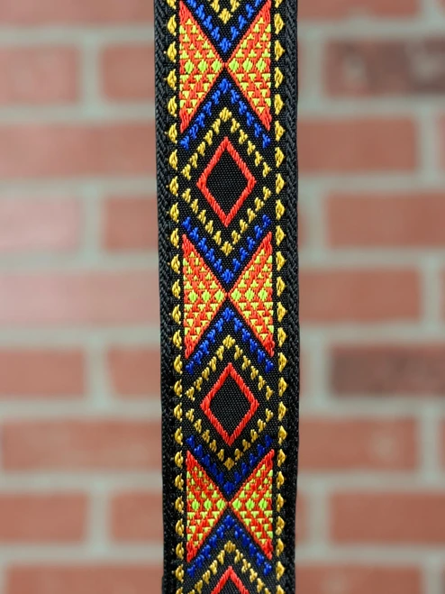 Tetherax Neoback RagTop Vintage Jacque Weave Leather-End Strap -  Red, Blue, Yellow, Orange