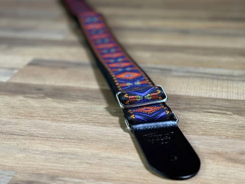 Tetherax Neoback RagTop Vintage Jacque Weave Leather-End Strap - Orange, Purple, Black