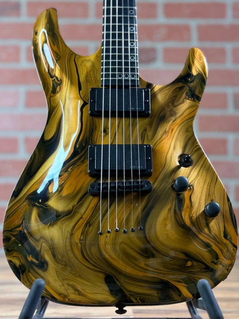 Schecter C-1 Hydro-dip 6-String Electric Guitar - Golden Eclipse S/N RN26040732