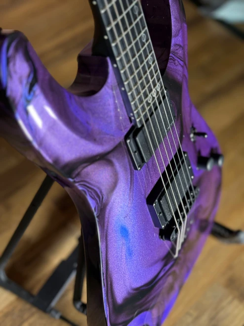 Schecter C-1 Hydro-dip 6-String Electric Guitar - Purple Obsidian S/N RN26040589