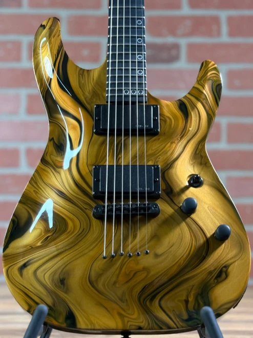 Schecter C-1 Hydro-dip 6-String Electric Guitar - Golden Eclipse S/N RN26040720