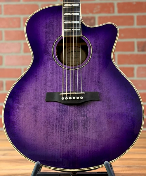 Godin Premiere Atelier Connaisseur MJ (Mini Jumbo) Cutaway Acoustic-Electric – Custom Transparent Purple