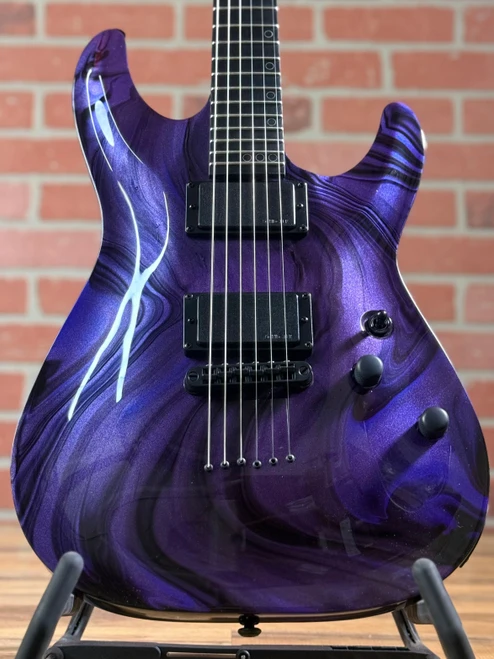 Schecter C-1 Hydro Dip Electric Guitar - Purple Obsidian